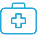 graphic of a briefcase with the medical cross on it
